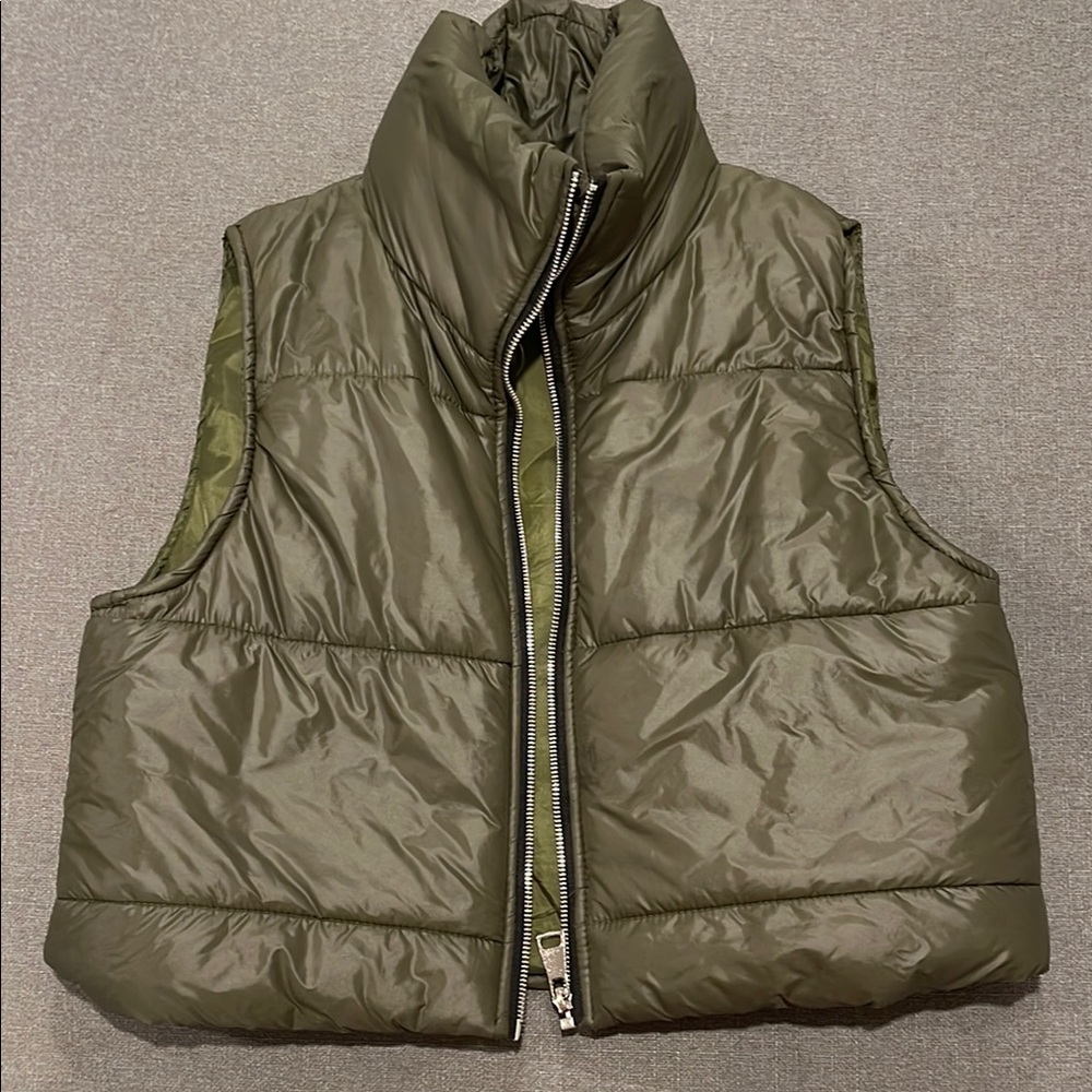Olive Green Puffer Vest